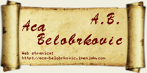 Aca Belobrković vizit kartica